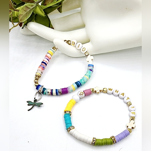 Stretchy beaded bracelets, one size ,custom made, - Picture 2 of 2